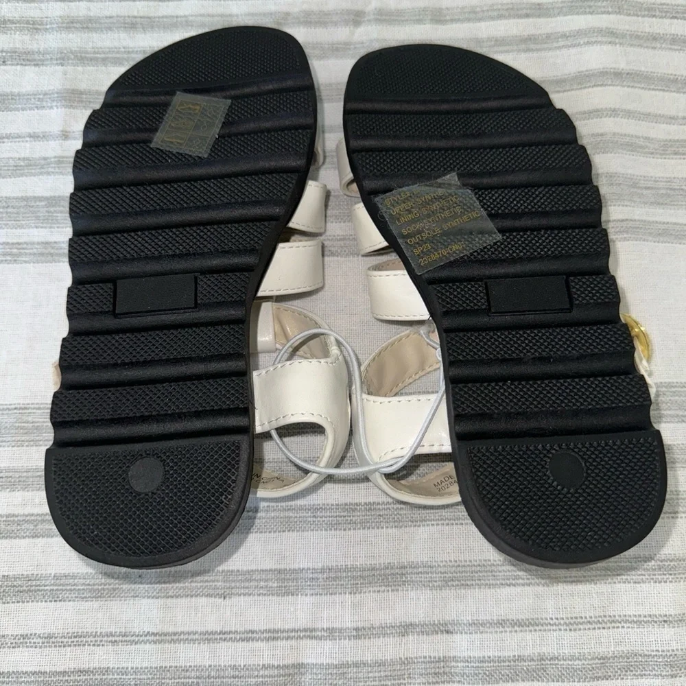 J. Crew Girls' fisherman lug sole sandals BP443 Ivory K12 kids 12